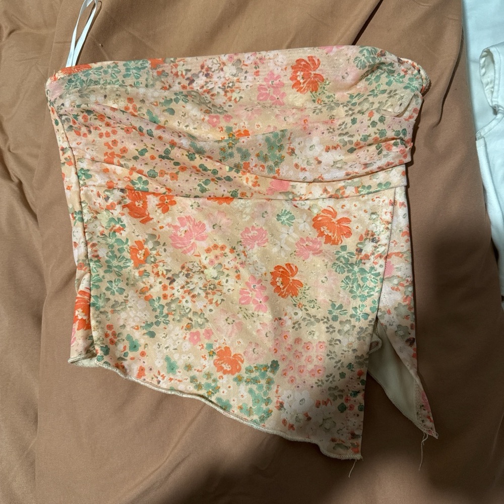 Floral Strapless Top